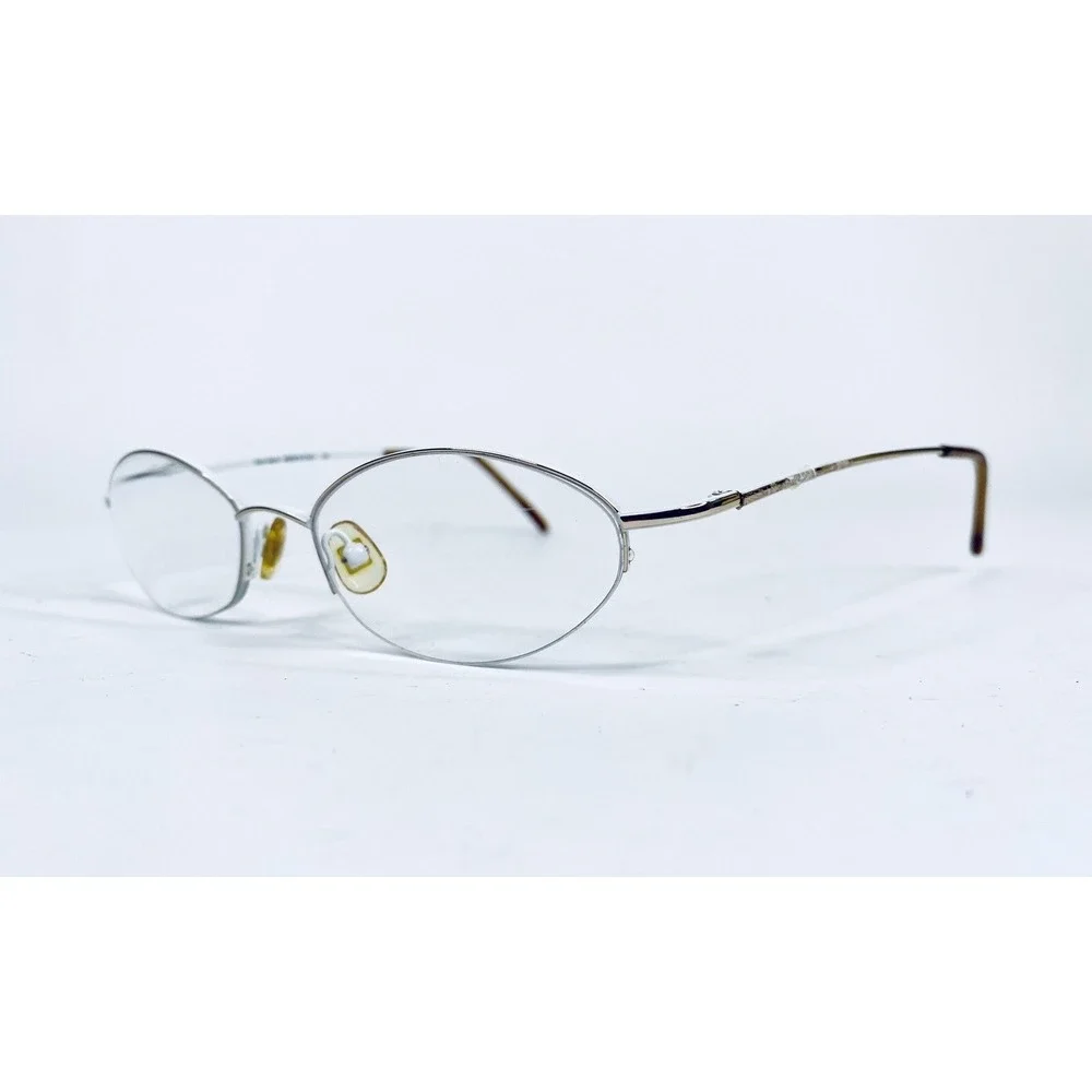 Kate Spade Half Rim Gold White Metal Oval Almond Glasses Italy Leah 50 17 130